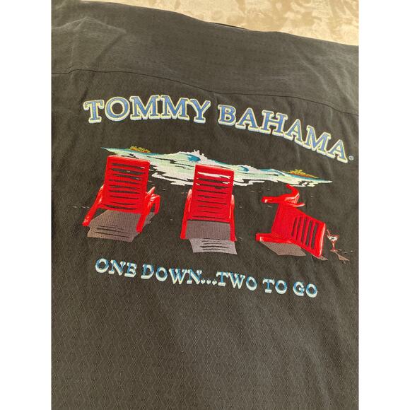 Tommy Bahama 100%Silk Embroidered Back Mens Short Sleeve Button Up XXL/Tall - Picture 8 of 13